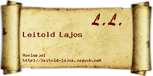 Leitold Lajos névjegykártya